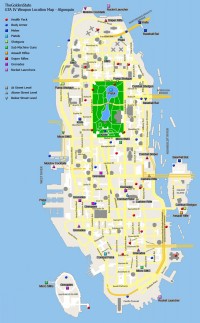 GTA 4 Карта расположения оружия (Algonquin)